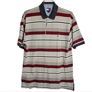 Tommy Hilfiger Red, 3 tone Gray, & Navy Polo Size Large
